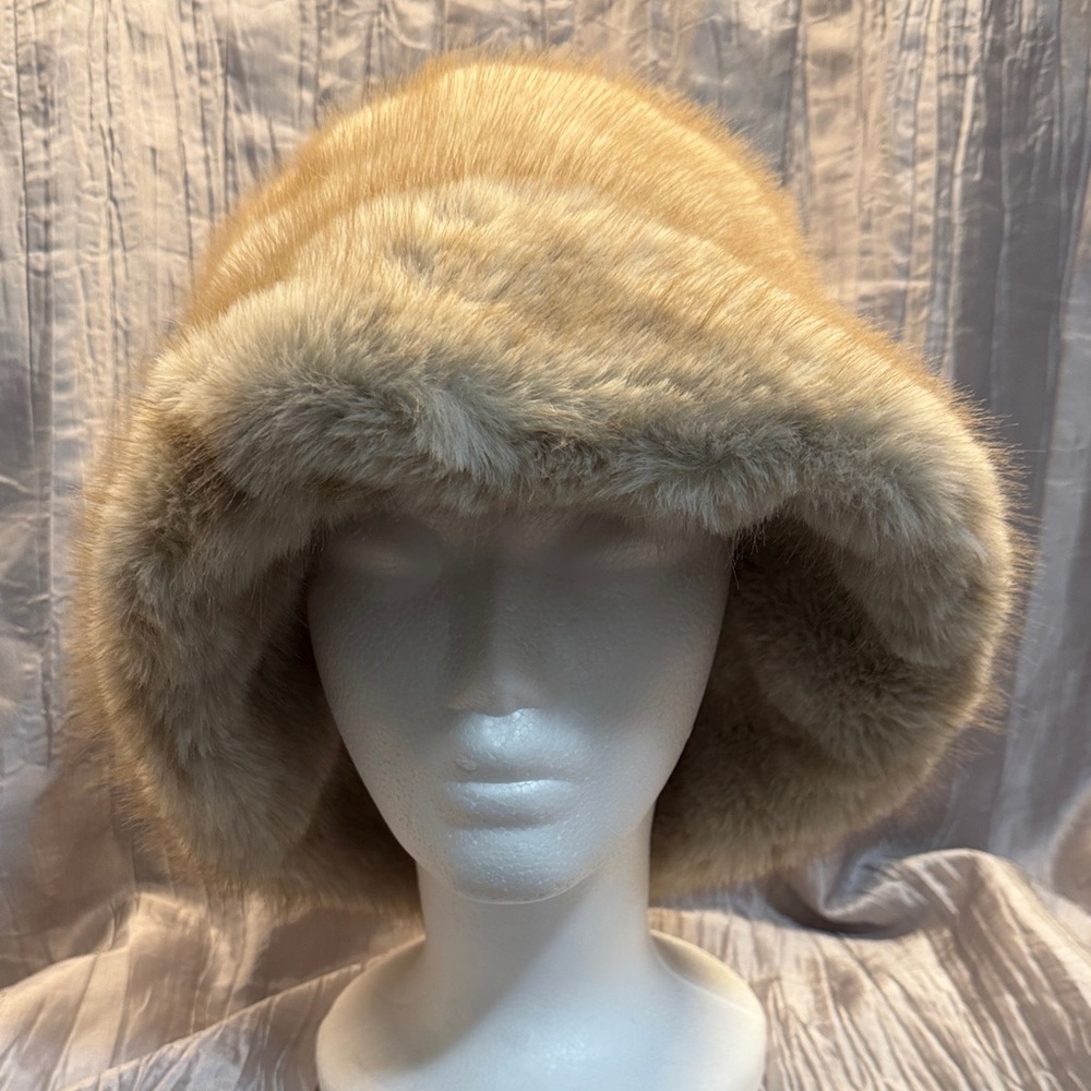 Luxurious Faux Fur Hat in Tan - Picture 7 of 7